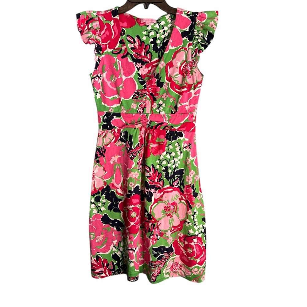 Lilly Pulitzer Clare V-neck dress with ruffle sleeves size XS